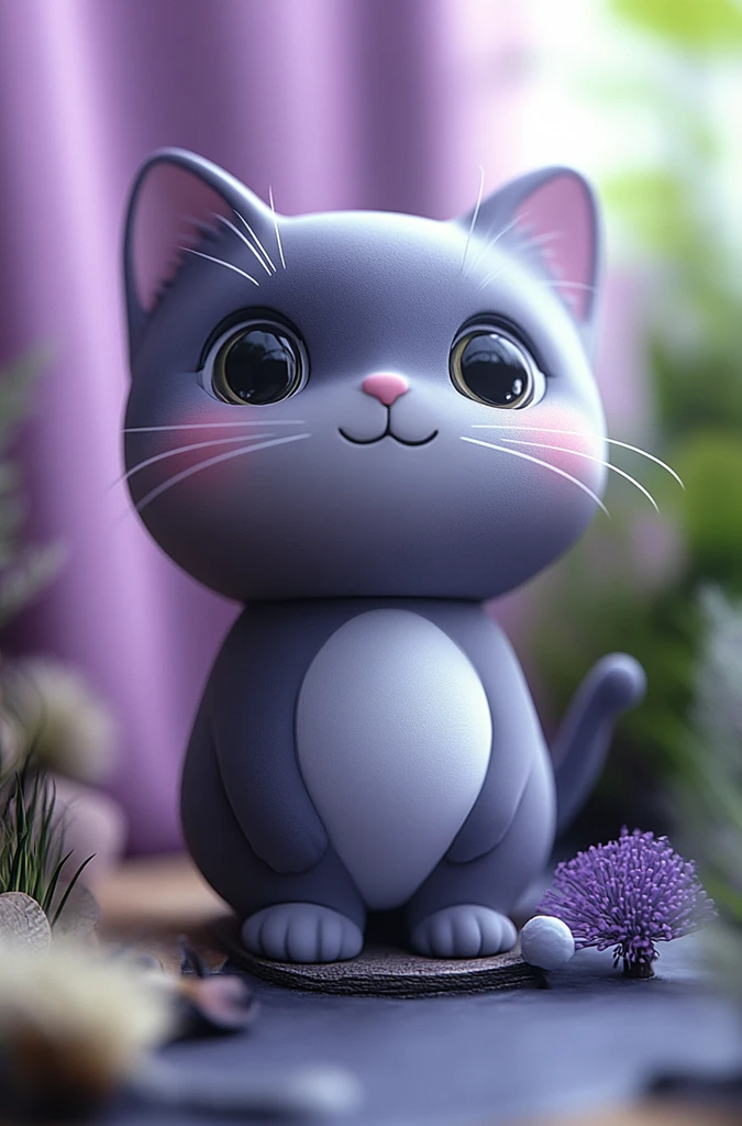 灰色猫玩具模型