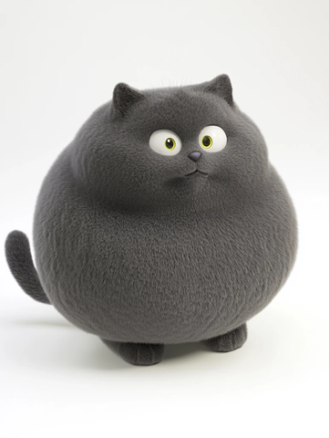 灰色圆润猫咪