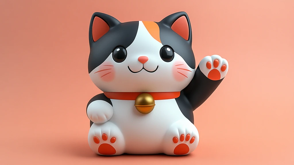 招财猫卡通插画