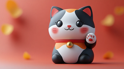 招财猫卡通插画