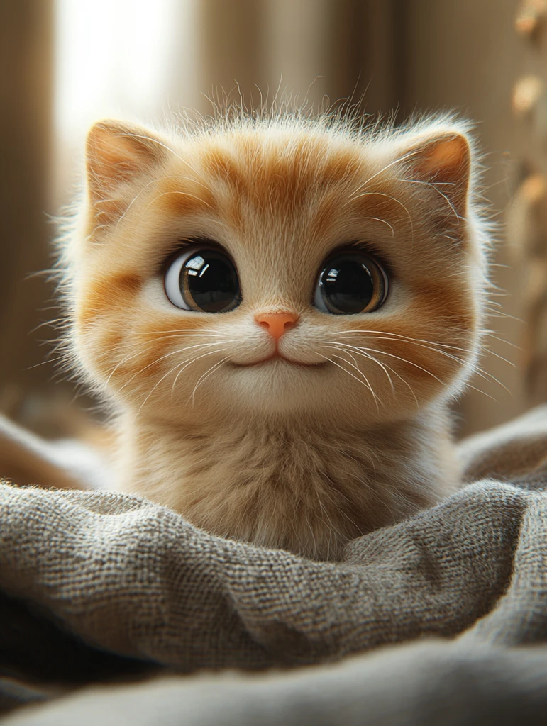 可爱胖胖蓬松猫