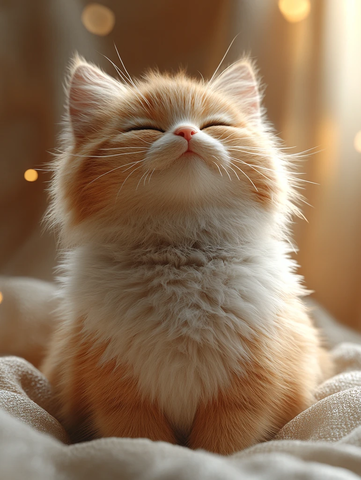 可爱胖胖蓬松猫