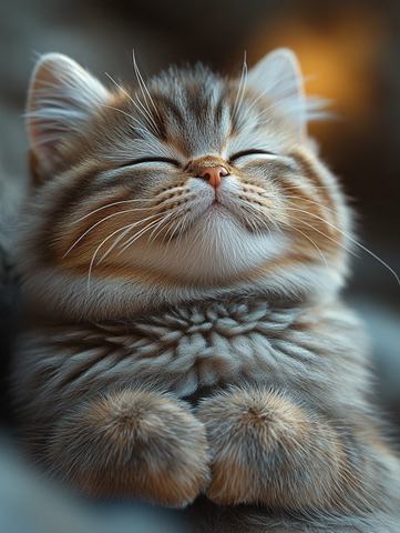 灰白折耳猫坐姿照