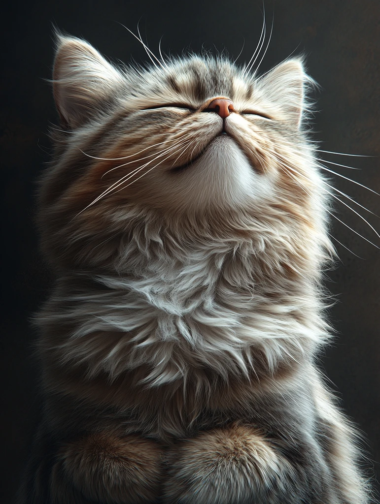 灰白折耳猫坐姿照