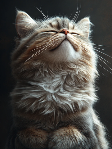 灰白折耳猫坐姿照