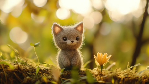 小猫毛毡卡通