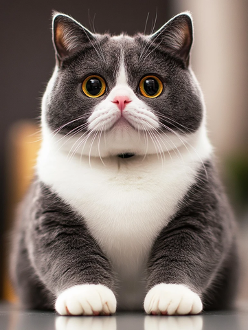 英短猫桌面端坐