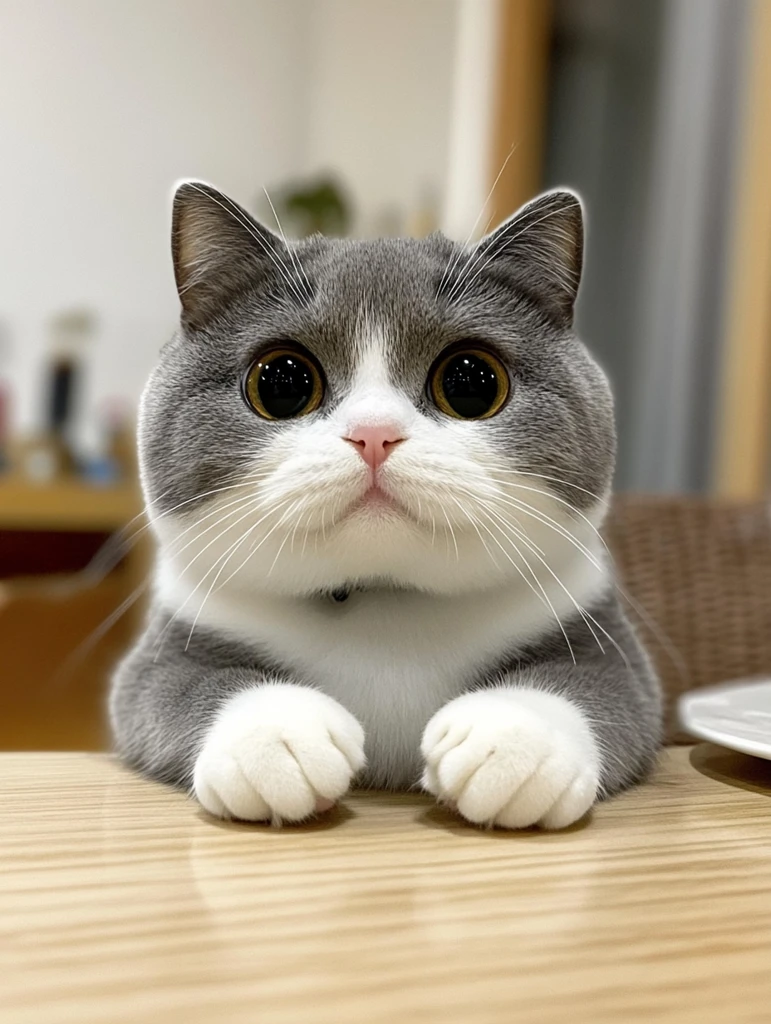 英短猫桌面端坐