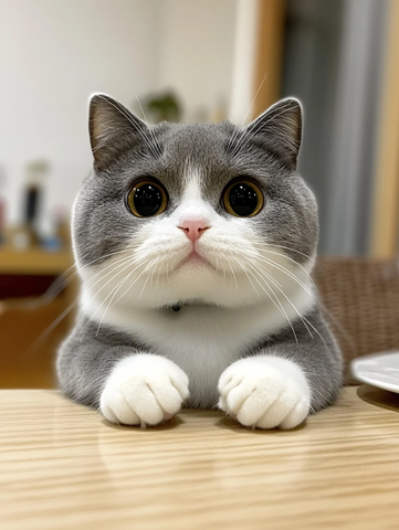 英短猫桌面端坐