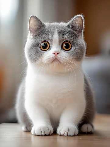 英短猫桌面端坐