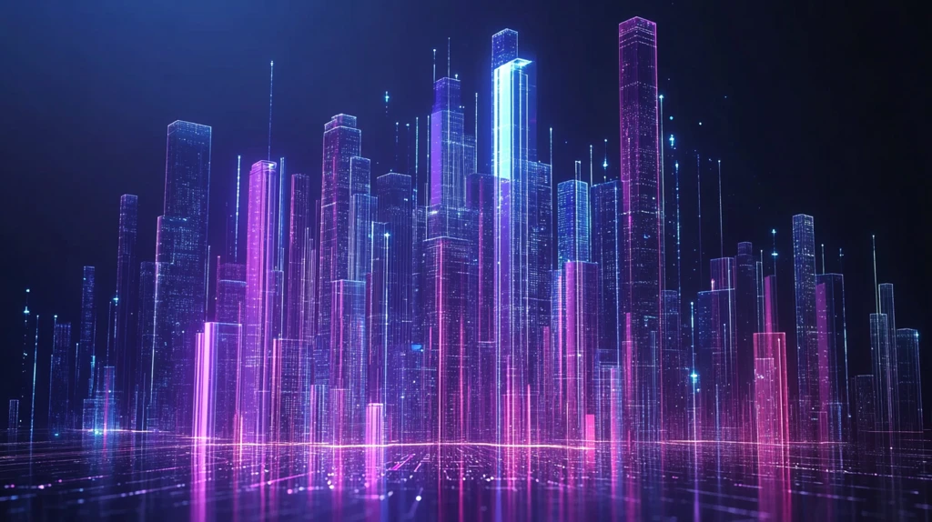 数字都市蓝紫光影