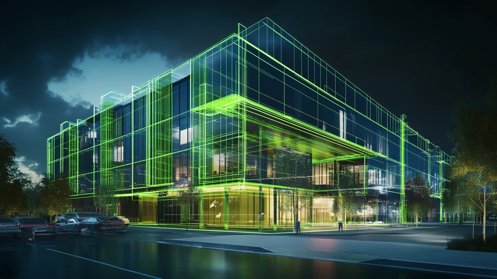 建筑全景线条图