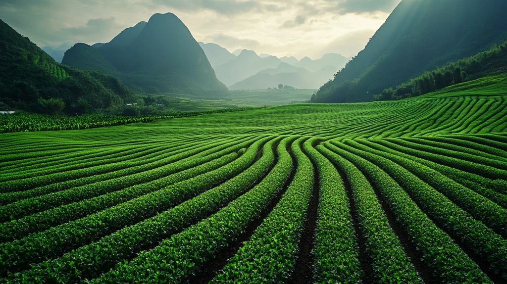 超广角茶田图