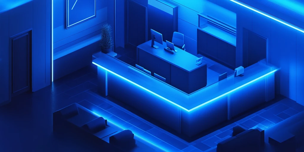 蓝色银行渲染图