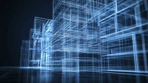 建筑线框渲染图