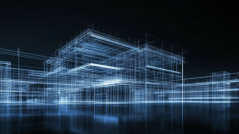 建筑线框渲染图