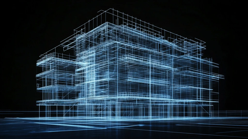 建筑线框渲染图