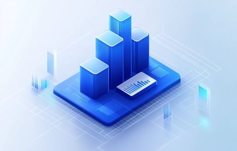 蓝色玻璃柱状图