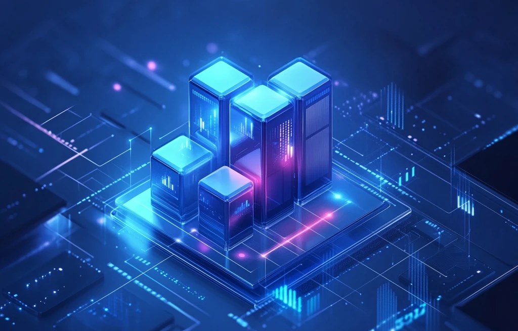 蓝色玻璃柱状图