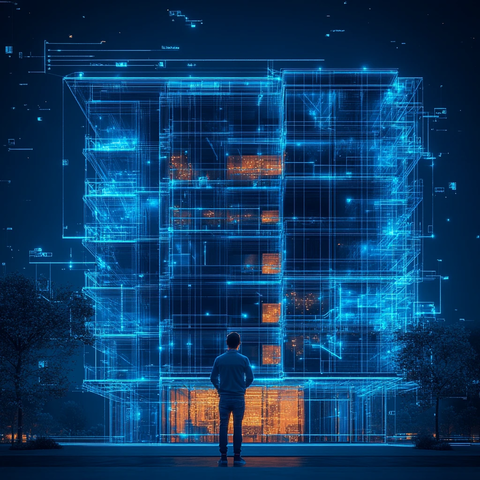 蓝光建筑线框图