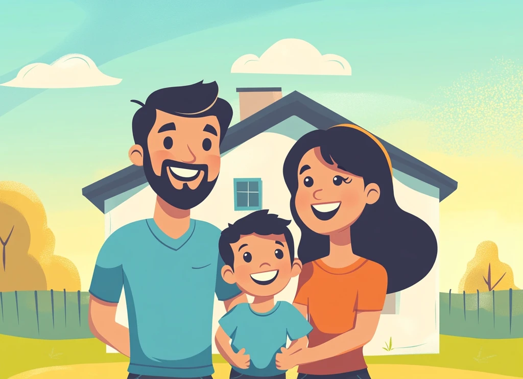 新家前的幸福一家