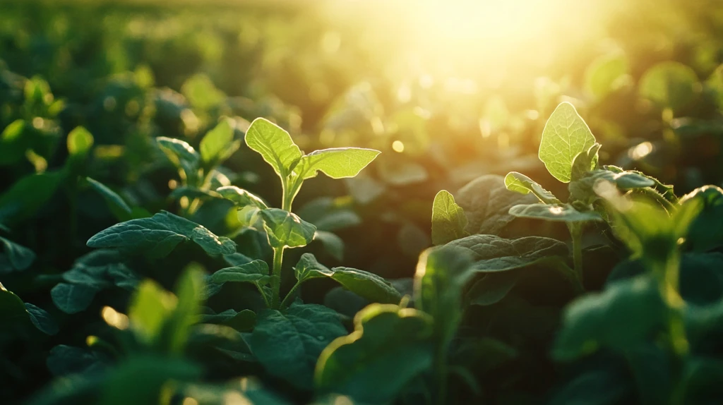 阳光下的蚕豆苗
