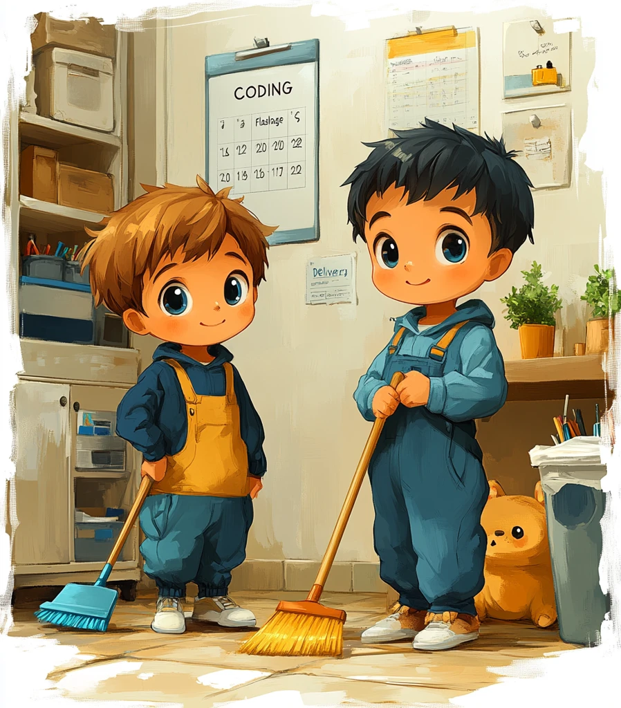 打扫房间的小兄弟