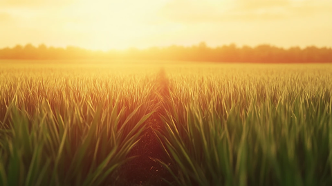 稻田黄昏田野夕阳