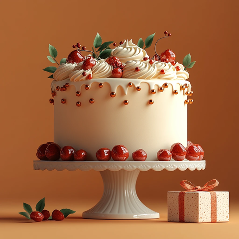 奶油蛋糕与礼盒