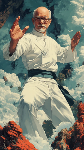 太极老人练功图