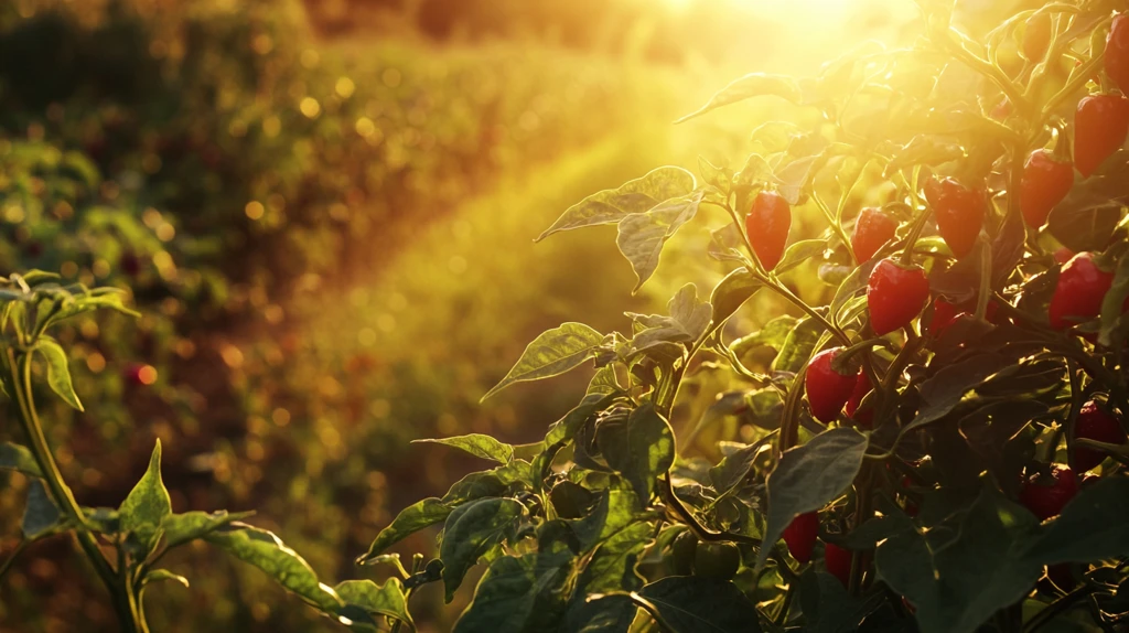 阳光照射下的辣椒