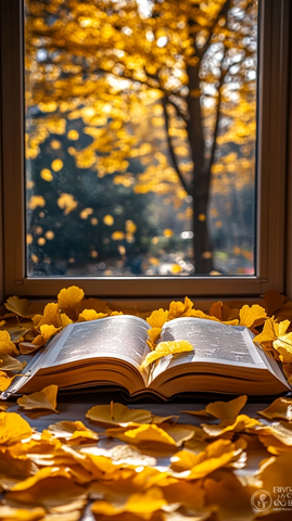 金黄阳光下的书页