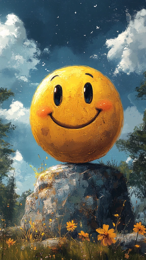 黄笑脸与蓝天白云