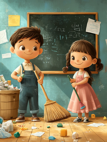 教室清洁三人行