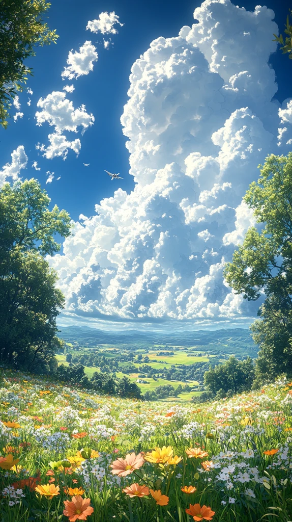 蓝天白云绿草地