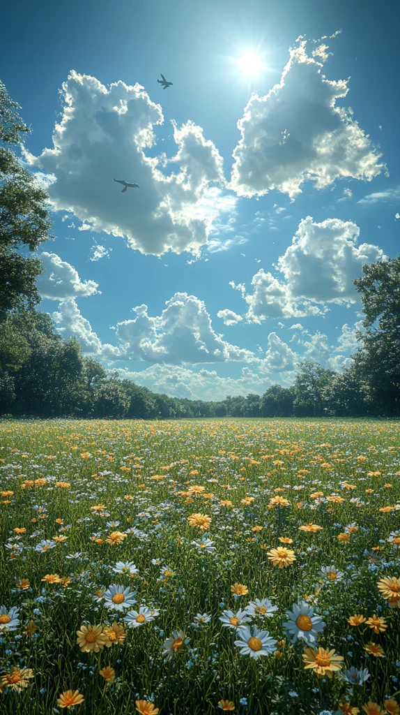 蓝天白云绿草地