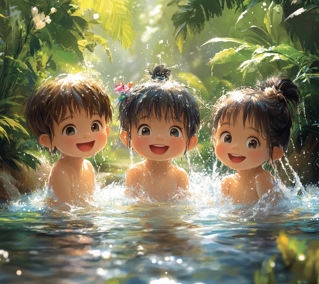 儿童戏水庆佳节