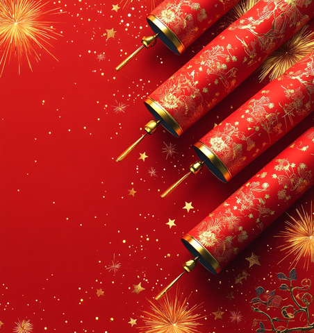 红色爆竹烟花图案