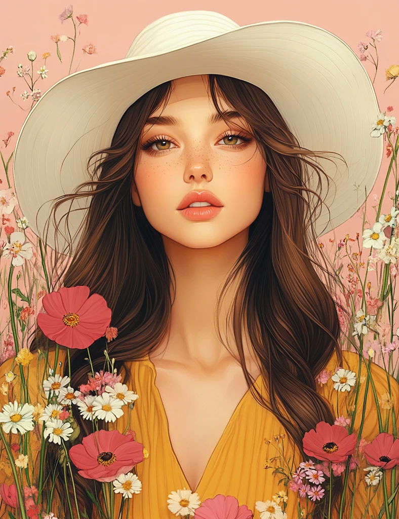 春日女士与花束