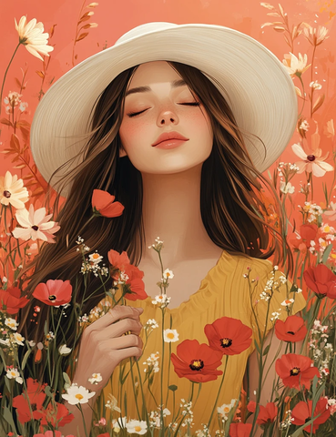 春日女士与花束