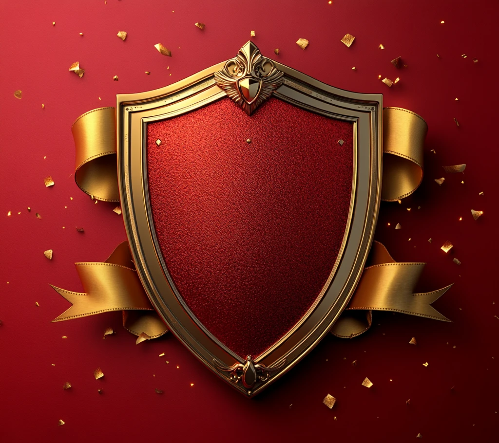 红底金盾装饰图