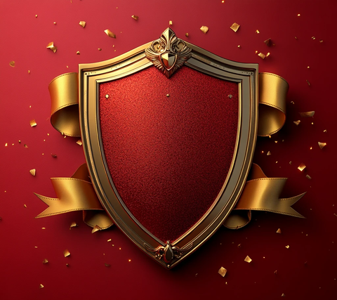 红底金盾装饰图