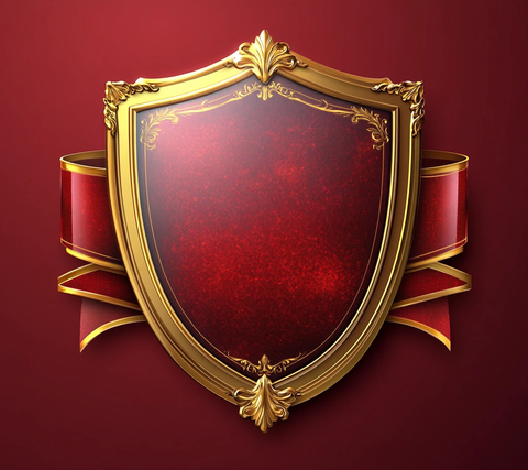 红底金盾装饰图
