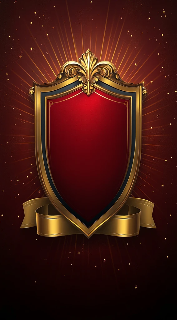 光芒背景与金色盾牌