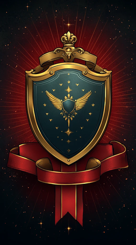 光芒背景与金色盾牌