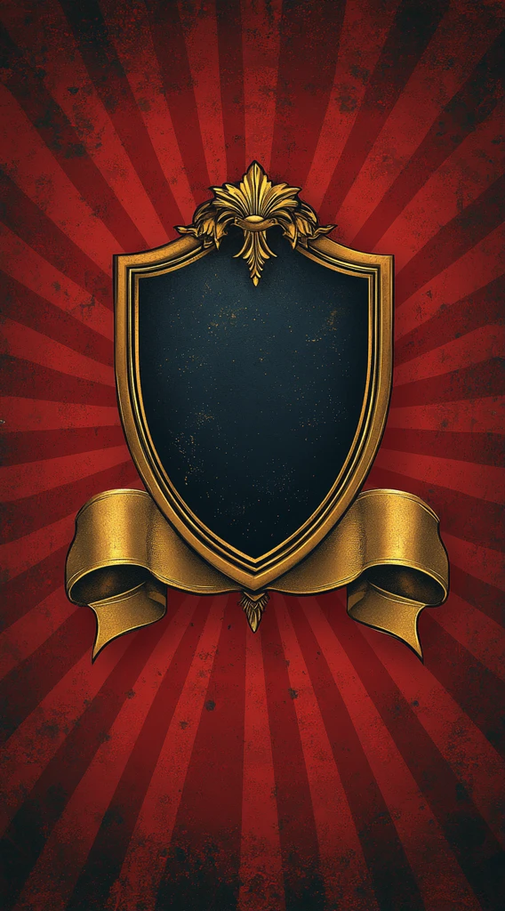 光芒背景与金色盾牌