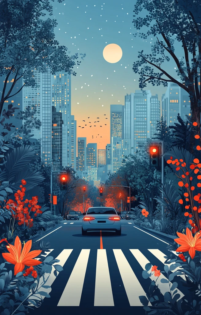 城市街头交通景象