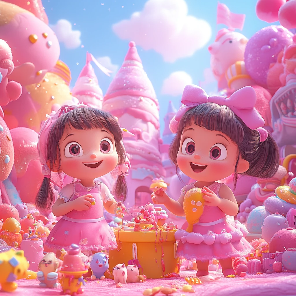 女孩玩乐梦幻背景