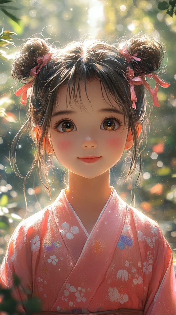 粉裙双马尾女孩