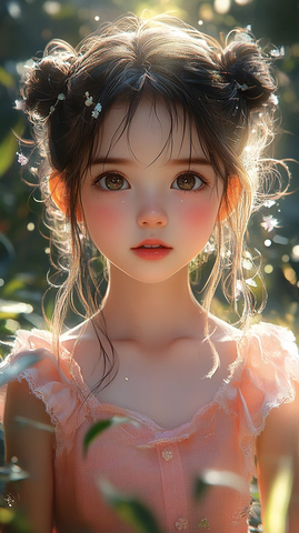 粉裙双马尾女孩